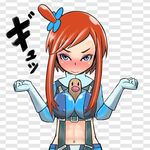  blush breasts cleavage diglett fuuro_(pokemon) gym_leader pokemon pokemon_(game) pokemon_black_and_white pokemon_bw sexually_suggestive smile suprise_diglett 