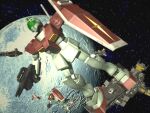  3d army beam_cannon beam_gun beam_rifle commentary_request crater earth_federation earth_federation_space_forces energy_gun fleet gm_(mobile_suit) green_visor gundam mecha mecha_focus mobile_suit mobile_suit_gundam moon nebula no_humans realistic robot roundel salamis_class scene_reference science_fiction shield space spacecraft star_(sky) t_h_factory weapon window zero_gravity 