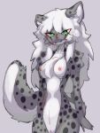  anthro blush changed_(video_game) felid female glowing glowing_eyes hair humanoid leopard_(changed) long_hair mammal pantherine smile smirk snow_leopard solo white_hair 