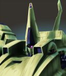  commentary_request glowing glowing_eye gundam mecha mecha_focus mobile_suit no_humans one-eyed_mecha portrait purple_eyes raybar realistic robot science_fiction the_o_(mobile_suit) titans_(gundam) upper_body zeta_gundam 