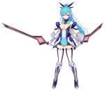  1girl aqua_hair arch_kalmia armor armored_boots blue_hair blush boots breasts cleavage clenched_teeth dual_wielding full_body fuyunagi_tsubasa game_asset gloves gold_trim hair_ornament hairclip high_ponytail holding holding_sword holding_weapon large_breasts large_variant_set long_hair looking_at_viewer magical_girl non-web_source official_art ponytail purple_eyes red_eyes reverse_grip saitou_natsuki self-datamine shinsou_kenki_arch_saver simple_background smile solo striped_clothes sword tachi-e teeth thighhighs transparent_background variant_set weapon white_gloves zettai_ryouiki 