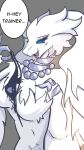 9:16 anthro big_breasts blue_eyes breasts claws cleavage clothed clothing crotch_tuft dragon english_text eyeshadow fangs feathered_dragon feathered_scalie feathers female female_anthro generation_5_pokemon grey_background half-length_portrait hi_res holding_clothing holding_object holding_underwear jewelry legendary_pokemon makeup mythological_creature mythological_scalie mythology necklace nintendo open_mouth panties pokemon pokemon_(species) portrait reshiram scalie simple_background smile solo taffiocha teeth text tuft underwear white_body white_feathers