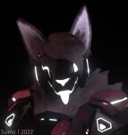  2022 3d_(artwork) anthro armor blender_(software) brown_body digital_media_(artwork) female fur hi_res humanoid king_sumo_(artist) mamagen mammal one_eye_closed red_armor screen screen_face simple_background solo tongue tongue_out watermark wink 
