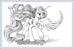  2015 absurd_res ball border butt cutie_mark equid equine female feral friendship_is_magic graphite_(artwork) hair hasbro hi_res horn horse long_hair long_tail mammal monochrome my_little_pony open_mouth open_smile pencil_(artwork) pony princess_celestia_(mlp) quadruped rear_view simple_background smile solo spread_wings traditional_media_(artwork) uminanimu white_background winged_unicorn wings 