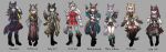  6+girls adjusting_clothes adjusting_headwear animal_ears aqua_bow arm_behind_back armband beanie black_gloves black_hair black_hat black_skirt blonde_streaks blue_coat blue_eyes blunt_bangs blunt_ends boots bow bowtie bright_pupils brown_hat candy chain character_name coat colored_inner_hair commentary_request dice_pendant dream_journey_(reminder_of_dreamland)_(umamusume) dream_journey_(umamusume) dress ear_bow ear_covers ears_through_headwear english_text fang fenomeno_(black_flames_of_the_righteous_spirit)_(umamusume) fenomeno_(umamusume) fingerless_gloves food glasses gloves goggles goggles_around_neck gold_chain gold_ship_(red_strife)_(umamusume) gold_ship_(umamusume) gradient_hair grey_background grey_hat grin hair_between_eyes hand_on_own_hip hat hat_ribbon headgear helltaker high_heels highres holding holding_candy holding_food holding_lollipop horse_ears horse_girl horse_tail horseshoe_hat_ornament horseshoe_ornament knee_boots kneehighs knife knife_sheath lollipop long_hair long_sleeves lucky_lilac_(racing)_(umamusume) lucky_lilac_(umamusume) mejiro_mcqueen_(frontline_elegance)_(umamusume) mejiro_mcqueen_(umamusume) midriff_peek miniskirt multicolored_eyes multicolored_hair multiple_girls nakayama_festa_(shichuukyuukatsu)_(umamusume) nakayama_festa_(umamusume) ooya_kenta open_clothes open_coat orange_hair orfevre_(control)_(umamusume) orfevre_(umamusume) pants pantyhose peaked_cap pill pillbox_hat pointing pointing_at_self pointing_with_thumb purple_bow purple_eyes purple_hair purple_streaks red_armband red_bow red_bowtie red_dress red_shirt ribbon salute sheath sheathed shirt side_ponytail sidelocks single_ear_cover single_hair_intake skirt smile socks stay_gold_(sunlit_outsider)_(umamusume) stay_gold_(umamusume) stay_gold_clan_(umamusume) streaked_hair striped_armband striped_clothes striped_hat subarashii_pose tachi-e tail tail_raised thick_eyebrows thighs torn_clothes torn_coat torn_pants torn_pantyhose torn_shirt tsurime two-tone_hair umamusume vanripper_(style) white_gloves white_pantyhose yellow_eyes 