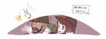  !? 1boy 1girl ^^^ backpack bag bangs beard bob_cut brown_eyes brown_hair brown_headwear commentary_request expedition_uniform facial_hair gloria_(pokemon) gloves green_bag hand_up harai_(haraiqq) hat highres jacket orange_jacket peony_(pokemon) pokemon pokemon_(game) pokemon_swsh short_hair sweatdrop translation_request 