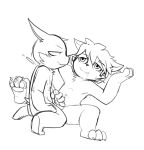  anthro duo genitals hair kennen_(lol) league_of_legends male male/male mammal masturbation monochrome mousesix no_irises pawpads paws penis riot_games sketch_page veigar video_games yordle 