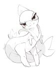  ambiguous_gender anthro azre biped eyelashes generation_5_pokemon glistening glistening_eyes hi_res leaf_tail looking_at_viewer monochrome nintendo pokemon pokemon_(species) servine snout solo video_games 