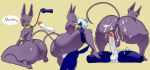  anthro balls beerus big_butt blush bodily_fluids butt camseven cherryfox73 cum digital_media_(artwork) domestic_cat dragon_ball dragon_ball_super felid feline felis fur genital_fluids genitals hair hairless hairless_cat hi_res leash male male/male male_penetrated male_penetrating male_penetrating_male mammal nude penetration penis sex simple_background smile sphynx_(cat) thick_thighs 