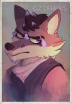  angry canid canine fox gz_draws hi_res male mammal purple_eyes simple_background solo yellow_eyes zachary_(gzdraws) 