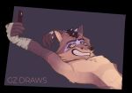  anthro canid canine fluffy fox gz_draws hi_res male mammal selfie skinny smile solo yellow_eyes zachary_(gzdraws) 