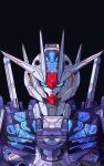  absurdres artist_name azzalea black_background character_name commentary green_eyes gundam gundam_aerial gundam_aerial_rebuild gundam_suisei_no_majo highres looking_at_viewer mecha mecha_focus mobile_suit no_humans portrait robot science_fiction simple_background solo straight-on v-fin 