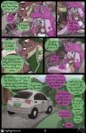  absurd_res anthro car clothed clothing comic driving duo excited female forest hi_res hybrid magic_user male plant reptile roxythefoxy scalie snake tree vehicle 