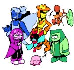  ...? 2boys 2girls 2others aqua_(deltarune) aqua_dress aqua_skin ballerina ballet_dress bandana blue_(deltarune) blue_skin boots boxing_gloves chef_hat colored_skin commentary covered_eyes cowboy cowboy_boots cowboy_hat deltarune dress english_commentary green_(deltarune) green_skin hat kirby kirby_(series) mouse_(animal) multiple_boys multiple_girls multiple_others orange_(deltarune) orange_bandana pixel_art purple_skin seth_(deltarune) sleeves_past_fingers sleeves_past_wrists someboywhomusicsanddraws tutu utdr_(toby_fox) white_background yellow_(deltarune) yellow_skin 