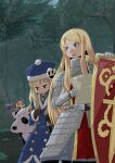  >_< 3girls ahoge armor bag blue_coat blue_eyes brown_gloves buttons character_hat_ornament coat commentary_request cowboy_shot faulds forest fur-trimmed_coat fur-trimmed_headwear fur_trim gloves grey_armor gun gunner_(sekaiju) gunner_2_(sekaiju) hands_up highres hikkaki_mogura_(sekaiju) hoku holding holding_gun holding_map holding_shield holding_weapon jack_frost_(megami_tensei) looking_ahead looking_down map mole multiple_girls nature open_mouth orange_hair outdoors paladin_(sekaiju) paladin_2_(sekaiju) panda pauldrons pet_(sekaiju) pet_4_(sekaiju) pom_pom_(clothes) sekaiju_no_meikyuu sekaiju_no_meikyuu_2 shield short_hair shoulder_armor shoulder_bag tree weapon 