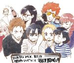  5boys 5girls ajiro_shinpei anger_vein bangs beard black-framed_eyewear black_eyes black_gloves black_hair black_shirt blonde_hair blue_eyes blue_one-piece_swimsuit blush bottle braid brown_hair choko_egg clenched_hand clenched_hands closed_eyes collarbone commentary_request excited facial_hair glasses gloves haine_(summertime_render) hair_between_eyes hand_on_another&#039;s_face heterochromia highres hishigata_sou hishigata_tokiko holding holding_bottle jewelry karikiri_masahito kofune_mio kofune_ushio long_hair long_sleeves looking_back medium_hair minakata_hizuru multiple_boys multiple_girls multiple_sources necklace nezu_ginjiro old old_man open_mouth orange_hair pink_hair red_eyes red_headwear seashell shell shell_necklace shirt short_hair short_sleeves simple_background single_braid smile striped striped_shirt summertime_render sunglasses swimsuit tinted_eyewear totsumura_tetsu translation_request white_background white_hair white_shirt yellow-tinted_eyewear 