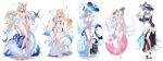  4girls absurdres alternate_costume apron barefoot bikini black_dress black_flower black_hat black_shoes blake_bloom_(wuthering_waves) blonde_hair blue_eyes blue_hair blush breasts carlotta_(wuthering_waves) cartethyia_(wuthering_waves) cleavage colored_inner_hair commentary_request cup diorama dress drinking_glass dual_persona enmaided fleurdelys_(wuthering_waves) flower hand_up hat hat_flower highres holding holding_cup holding_tray incredibly_absurdres innertube jacket korean_commentary large_breasts lilac_(k32420276) long_dress looking_at_viewer maid medium_breasts merchandise_available multicolored_hair multiple_girls navel off_shoulder pointy_ears purple_eyes shoes shorekeeper_(wuthering_waves) slingshot_swimsuit smile stomach straw_hat swim_ring swimsuit sword tacet_mark_(wuthering_waves) thighs tray weapon white_bikini white_hair white_jacket white_slingshot_swimsuit wuthering_waves 
