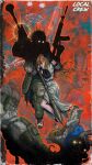  1boy 1girl absurdres ak-12 assault_rifle blonde_hair combat_helmet creature extra_arms fighting full_body fyugins_png gun helmet highres holding holding_gun holding_weapon kalashnikov_rifle long_hair long_sleeves military_combat_uniform military_uniform original propaganda rifle russian_ground_forces russo-ukrainian_war surreal ukrainian_ground_forces war weapon 