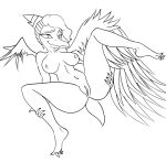  anthro crossgender dinosaur feathered_wings feathers female genitals goodbye_volcano_high hair half_shaved_head hi_res long_snout looking_away monochrome nails naser_(gvh) navel nude presenting presenting_pussy pterodactylus pterosaur pussy reptile scalie sharp_nails sketch snoot_game_(fan_game) snout solo spread_legs spreading thick_thighs video_games wide_hips wings yakkokatto 