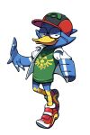 1boy beak berdly_(deltarune) bird bird_boy deltarune discount-supervillain fan_request furry furry_male glasses hat highres male_focus merchandise pokemon shirt shoes smile smug sneakers soap_shoes solo sonic_(series) standing t-shirt the_legend_of_zelda triforce utdr_(toby_fox) 