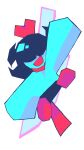  1girl aqua_(deltarune) aqua_dress aqua_skin colored_skin commentary covered_eyes deltarune dress english_commentary hair_ribbon hair_wings highres knife red_ribbon red_scarf red_shoes ribbon scarf shoes sleeves_past_fingers sleeves_past_wrists solo someboywhomusicsanddraws utdr_(toby_fox) white_background 