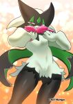  anthro chili9 curvy_female curvy_figure felid feline female generation_9_pokemon half_naked hi_res mammal meowscarada nintendo nude pawpads paws pink_eyes pinup pokemon pokemon_(species) portrait pose thick_thighs video_games wide_hips 