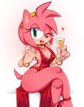  &lt;3 2022 absurd_res amy_rose anthro areola big_breasts breasts cleavage clothed clothing container crossed_legs cup dress drinking_glass eulipotyphlan evening_gown female glass glass_container glass_cup green_eyes hedgehog hi_res ichig8miruku_(artist) mammal one_eye_closed plunging_neckline red_clothing red_dress sega side_boob side_slit side_slit_clothing side_slit_dress sideless_clothing sideless_dress solo sonic_the_hedgehog_(series) wine_glass wink 