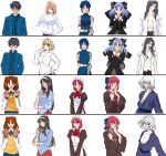  3boys 6+girls absurdres animal_ear_fluff animal_ears apron arcueid_brunestud arm_tattoo black_bow black_cape black_eyes black_hair black_pants blonde_hair blood blood_on_hand blue_bow blue_eyes blue_jacket blue_kimono blue_ribbon blue_sash blue_skirt blush bow bowtie brown_hair brown_kimono cape capelet cat_ears cat_girl ciel_(tsukihime) clenched_teeth coat collarbone collared_shirt colored_skin commentary curtained_hair drinking drunk empty_eyes english_commentary evil_smile fighting_stance flustered formal_clothes frilled_apron frills gakuran glaring glasses gloves hair_between_eyes hair_bow hair_over_one_eye hairband hand_on_own_arm hand_on_own_chest hand_on_own_face hand_on_own_hip hand_up highres hisui_(tsukihime) jacket japanese_clothes kagetsu_tooya kimono kohaku_(tsukihime) len_(tsukihime) long_hair long_sidelocks long_skirt looking_at_viewer maid maid_apron maid_headdress medium_hair messy_hair michael_roa_valdamjong misaki_municipal_high_school_uniform moren_eh multiple_boys multiple_girls official_alternate_costume open_clothes open_fly open_jacket open_shirt pale_skin pants photo-referenced pink_hair powered_ciel purple_skirt red_bow red_bowtie red_eyes red_ribbon red_skirt redrawn ribbon sash school_uniform shirt short_hair siblings sidelocks single_hair_intake sisters skirt smile smirk surprised sweater takeuchi_takashi tattoo teeth tohno_akiha tohno_shiki tohno_shiki_(original) trench_coat tsukihime turtleneck turtleneck_sweater twins two_side_up upper_body vampire vest wavy_hair wavy_sidelocks white_hair white_hairband white_shirt white_sweater wing_collar yellow_eyes yellow_vest yumizuka_satsuki 