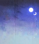  chinese_commentary commentary_request crescent_moon curtains full_moon highres limbus_company moon moon_print multiple_moons nishikujic no_humans project_moon sky star_(sky) starry_sky_print thumbnail_collage 