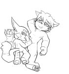  anthro duo eyebrows fluffy fluffy_tail gnar_(lol) hair kennen_(lol) league_of_legends male male/male mammal masturbation mousesix pawpads paws riot_games stroking_penis tongue tongue_out video_games yordle 