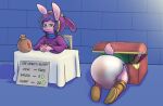  2022 anthro boots bound chaptude chest_(container) clothed clothing currency_amount detailed_background diaper diaper_fetish duo feces footwear fur hi_res lagomorph leporid link_(rabbit_form) mammal messy_diaper nintendo pink_body pink_fur prostitution public_use purple_body purple_fur rabbit ravio_(rabbit_form) rupee scat soiled_diaper soiling the_legend_of_zelda trap_(contrivance) trapped tunic video_games 