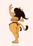  absurd_res big_butt black_hair bottomwear breasts butt clothing domestic_cat felid feline felis hair hi_res honey_the_cat kerbaru mammal panties sega simple_background skirt sonic_the_fighters sonic_the_hedgehog_(series) thick_thighs underwear white_background 