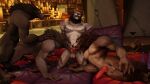  all_fours anal anthro balls blizzard_entertainment bodily_fluids canid cum dripping forgon genital_fluids genitals group hi_res knot knotting licking male male/male mammal perromalo precum precum_drip ta&#039;lesy tau_(perromalo) tongue tongue_out video_games warcraft were werecanid worgen 