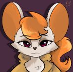  annie_thy_(code01) anthro bedroom_eyes black_nose chinchilla chinchillid clothed clothing digital_media_(artwork) e-01 female fur hair icon looking_at_viewer mammal multicolored_body narrowed_eyes orange_body orange_fur orange_hair pink_eyes ponytail rodent seductive simple_background smile solo white_body white_fur 