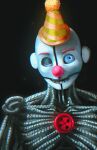  2021 animatronic black_background blue_eyes clothing clown clown_nose digital_drawing_(artwork) digital_media_(artwork) ennard_(fnafsl) eoki-san_(artist) eyebrows five_nights_at_freddy&#039;s glowing glowing_eyes half_eye_closed hat headgear headwear hi_res humanoid looking_at_viewer machine male metal metallic metallic_body narrowed_eyes not_furry not_furry_focus orange_eyebrows party_hat red_nose robot robot_humanoid scottgames sharp_teeth signature simple_background sister_location solo teeth video_games wire 