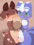  balls blush blush_lines cervid countershading duo fan_character fisuku frottage generation_6_pokemon genitals hi_res licking male male/male mammal meowstic nintendo oral penile penis penis_lick pokemon pokemon_(species) sex simple_background tongue tongue_out video_games 