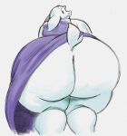  anthro bent_over big_butt black_eyes boss_monster bovid butt caprine clothing female floppy_ears goat hi_res huge_butt looking_at_viewer looking_back mammal nondelismell robe robe_lift solo thick_thighs toriel undertale undertale_(series) video_games white_body wide_hips 