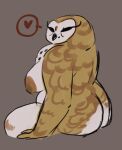  &lt;3 anthro avian barn_owl beak big_breasts big_nipples bird breasts chubby_female curvy_figure eyes_closed feathered_arms feathers female fiskdisk genitals markings masked_owl mature_female miss_owl_(book_club) mole_(marking) neck_tuft nipples overweight overweight_anthro overweight_female owl plumage pubes pussy sitting slightly_chubby solo the_book_club thick_thighs tuft tytonid voluptuous voluptuous_female 