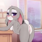  1:1 2022 anthro anus artist_name bedroom_eyes bent_over black_body black_fur blush breasts butt digital_media_(artwork) disney eyebrows female fingers fur genitals grey_body grey_fur hi_res inside judy_hopps kionant lagomorph leporid long_ears looking_at_viewer looking_back mammal motion_lines multicolored_body multicolored_fur narrowed_eyes nipples nude purple_eyes pussy rabbit seductive solo thick_thighs white_body white_fur zootopia 