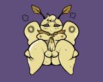  alekoin anthro arthropod balls blush bodily_fluids butt chubby_anthro chubby_male erection foreskin fur genitals girly insect lepidopteran male moobs moth nipples penis solo spread_legs spreading sweat tan_body tan_fur thick_thighs wings 