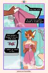  breasts bubble building comic dialogue digital_media_(artwork) door female foxinuhhbox garage hi_res house science shower silhouette sound_effects speech_bubble steam text towel 