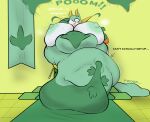  anthro apode areola banner belly big_areola big_belly big_breasts big_butt big_nipples big_tail blush bodily_fluids breasts butt carpet chair clothing draconcopode female furniture gem generation_5_pokemon hi_res huge_breasts huge_butt huge_thighs hyper hyper_belly legless looking_at_viewer looking_down miranda_(plantedpot) motion_lines musk naga nintendo nipples plantedpot pokemon pokemon_(species) reptile scalie scepter serpentine serperior snake solo sweat text thick_tail thick_thighs throne throne_room video_games wardrobe_malfunction wide_hips 
