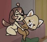 age_difference aggressive_retsuko ailurid anal anal_penetration animated anthro bodily_fluids canid canine canis domestic_dog duo female girly humanoid male male/female mammal penetration percey percey_(character) red_panda retsuko&#039;s_mother sanrio sweat thrusting 