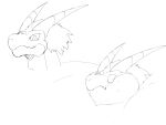  anthro bodily_fluids dragon hair headshot_portrait hi_res horn inflation male portrait shocked sketch solo sweat weight_gain zephy_03 