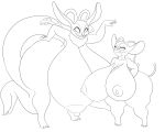  2022 3_toes 4_fingers 5:4 absurd_res alien angel_(lilo_and_stitch) annoyed antennae_(anatomy) anthro anthrofied big_breasts big_nipples biped black_and_white breasts claws disney duo experiment_(lilo_and_stitch) eye_contact eyelashes fan_character feet female fingers frown hi_res huge_breasts hyper hyper_breasts hyper_hips larger_anthro larger_female leaning leaning_forward lilith_(firedrago) lilo_and_stitch line_art long_antennae looking_at_another marauder6272 monochrome narrowed_eyes nipples nude open_mouth open_smile short_stack size_difference smaller_anthro smaller_female smile snake_antennae standing tail_mouth thick_thighs toe_claws toes unusual_anatomy unusual_tail wide_hips 