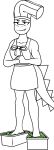  anthro apron barefoot burger_king_foot_lettuce chef_hat clothing cooking_with_tracy digital_media_(artwork) feet female food hat headgear headwear lettuce loansharkmann looking_at_viewer lucky_luciano meme monochrome pixel_(artwork) plant reptile scalie sketch spiked_tail spikes spikes_(anatomy) tracy_(cwt) vegetable 