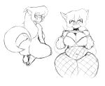  anthro breasts butt callie_briggs clothing embarrassed eyewear feet glasses hanna-barbera hi_res hindpaw leg_markings legwear markings paws raised_tail stockings swat_kats thigh_markings weirddulist_(artist) 