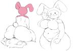  anus big_butt blush bodily_fluids butt cum cumshot ejaculation female genital_fluids hi_res overweight sanrio tagme tail_bun thick_thighs weirddulist_(artist) 