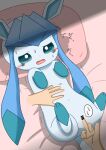  bed belly_rub blue_body blue_eyes blue_fur blue_hair blush bodily_fluids censor_bar censored disembodied_hand duo eeveelution female female_focus fingering first_person_view front_view frown fur furniture generation_4_pokemon glaceon hair hand_on_stomach harusupu human interspecies legs_up looking_at_viewer male male/female male_pov mammal nintendo on_bed on_pillow open_frown open_mouth pillow pokemon pokemon_(species) pokephilia questionable_consent shaking sweat tears tremble_spikes trembling vaginal vaginal_fingering video_games 