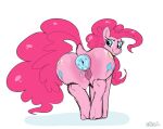  absurd_res anus big_butt butt equid equine female feral friendship_is_magic hair hasbro hi_res mammal my_little_pony neoncel pink_hair pinkie_pie_(mlp) puffy_anus rear_view solo 